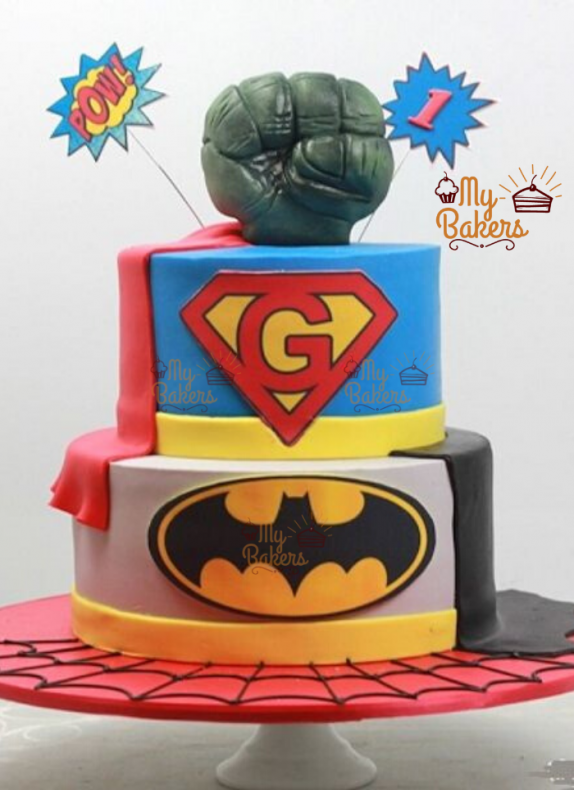 Super Hero Theme Cake