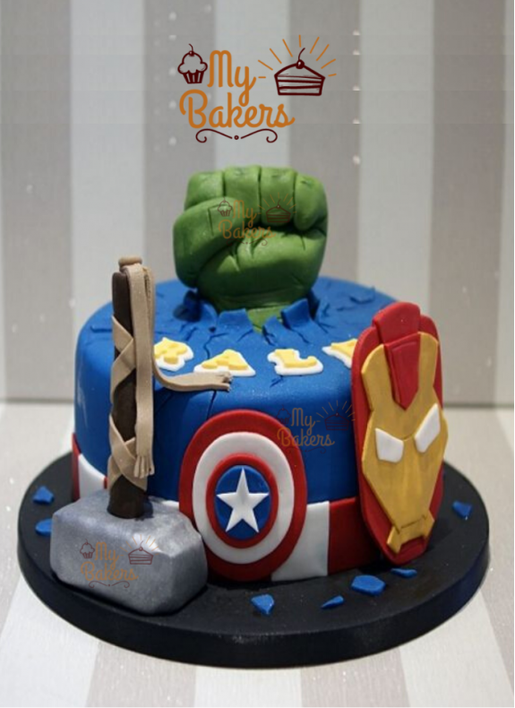 Luscious Super Hero Theme Cake