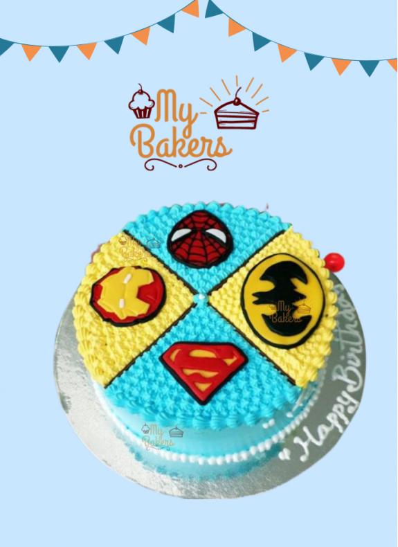 Delightful Super Hero Theme Cake