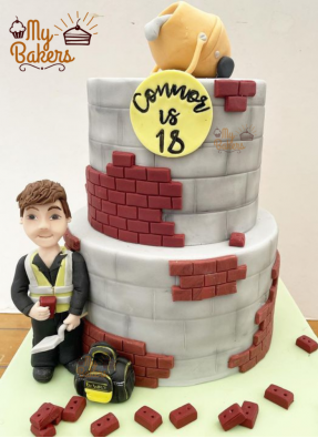 Builder Theme Fondant Cake