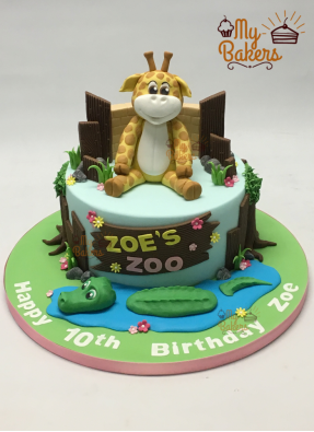 Delectable Zoo Theme Cake