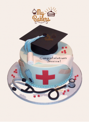 Doctor Graduation Completion Theme Cake