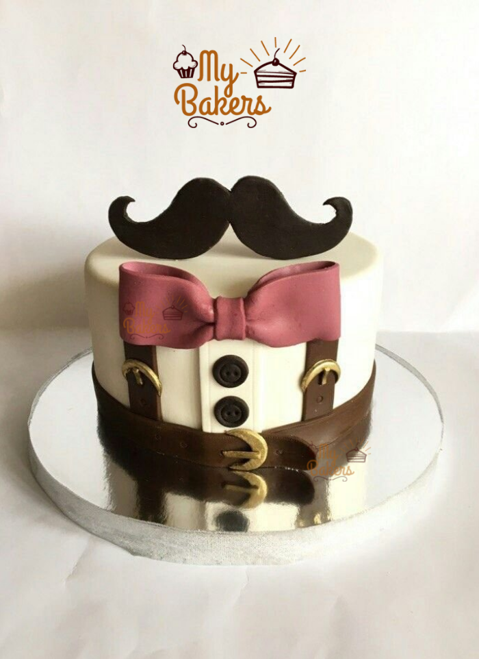 Gentleman Theme Double Layer Cake