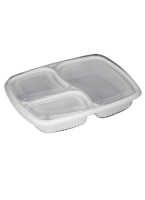 3 CP Mini Meal Tray with lid White pack of 10