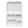 Biodegradable 5 CP Meal tray with lid 11.5 inch pack of 50