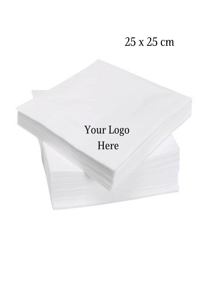 Customized Plain Paper Napkin 3 Ply 25 x 25 cm