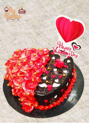 Chocolate Rose Valentines Theme Cake