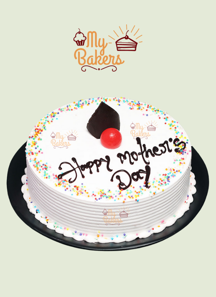 Happy Mothers Day Vanilla Sprinkle Theme Cake