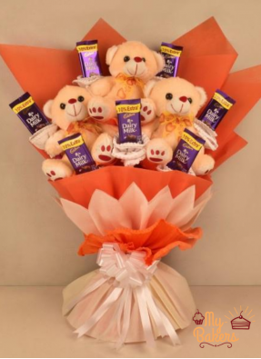 Teddy and Chocolate Bouquet