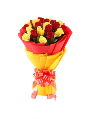Yellow and Red Roses Bouquet