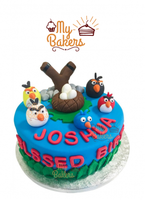 Angry Bird Theme Cake All Edible