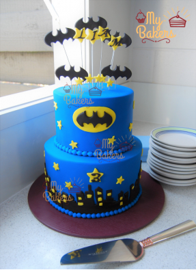 2 Tier Batman Theme Cake