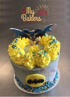 Batman Theme Swirl Cake