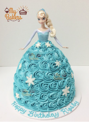 Beautiful Elsa Frozen Theme Cake