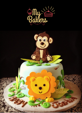 Naughty Monkey Jungle Theme Cake