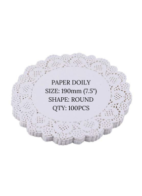 Doily paper 7.5 inch pack of 100