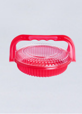Cake Basket Conatiner With Handle 8 inch Pink pack of 10