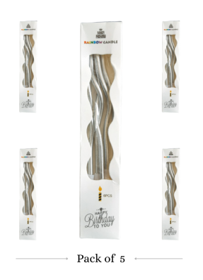 Spiral Candle Silver pack of 5