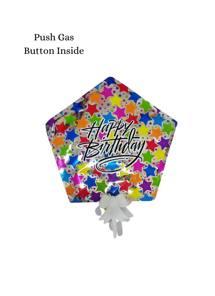 Happy Birthday Multi Stars Foil Balloon Cake Topper Assorted