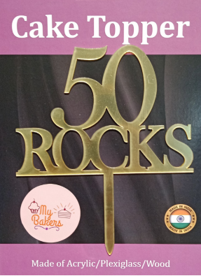 50 Rocks Gold Mirror Acrylic Topper 6 inch Pack of 1