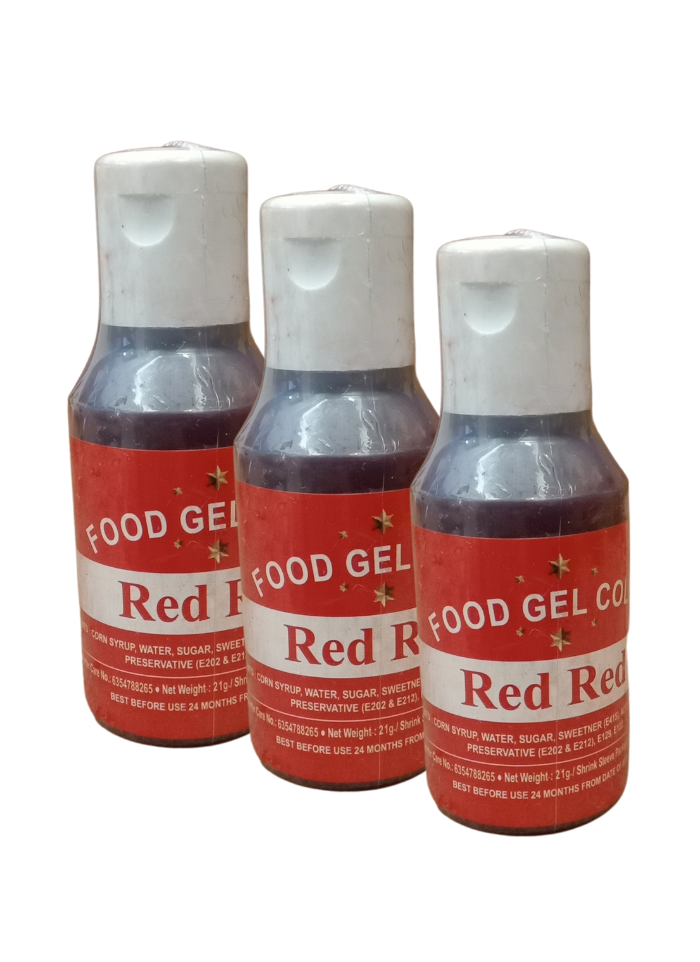 Food Gel Color Red Red pack of 3