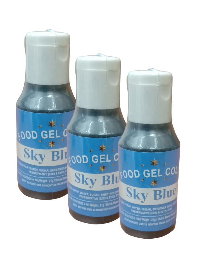 Food Gel Color Sky Blue pack of 3