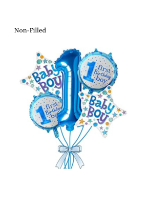 1st Baby Boy 5 Piece Set Foil Balloon Blue