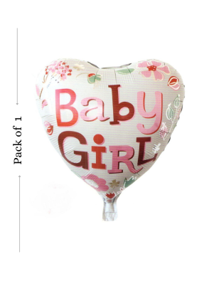 Baby girl Heart shape foil balloon 18 inch pack of 1