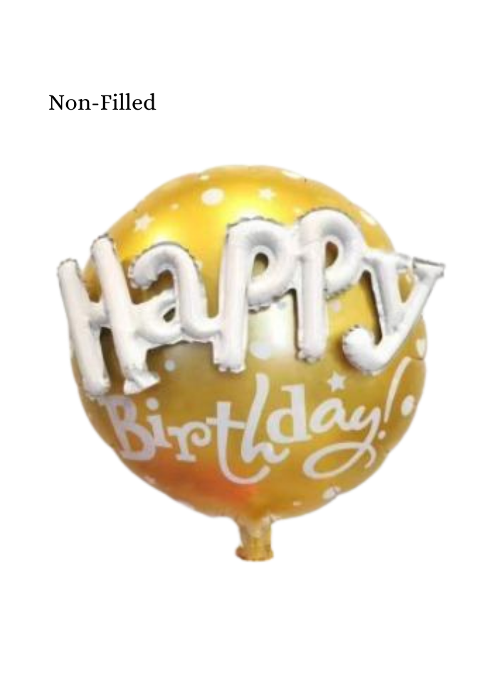 Happy Birthday 3D Foil Balloon Yellow