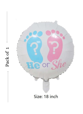 He or She foil balloon 18 inch pack of 1