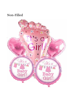 Its A Girl 5 Piece Set Foil Balloon Pink