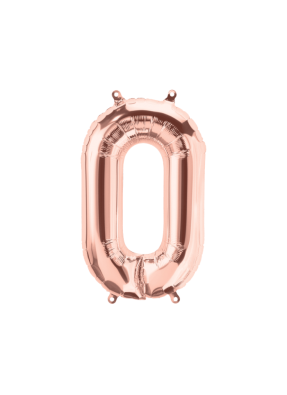 Number 0 Foil Balloon Rose Gold 16 inch pack of 1