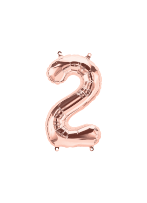 Number 2 Foil Balloon Rose Gold 16 inch pack of 1