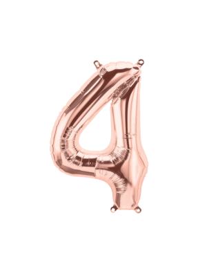 Number 4 Foil Balloon Rose Gold 16 inch pack of 1