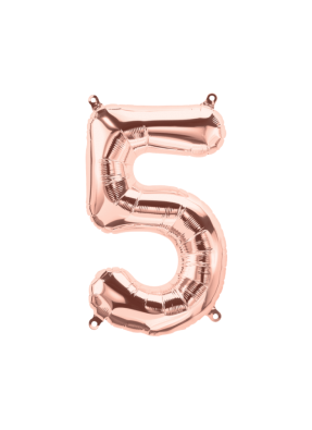 Number 5 Foil Balloon Rose Gold 16 inch pack of 1