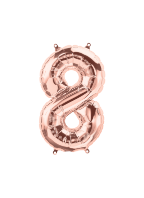 Number 8 Foil Balloon Rose Gold 16 inch pack of 1