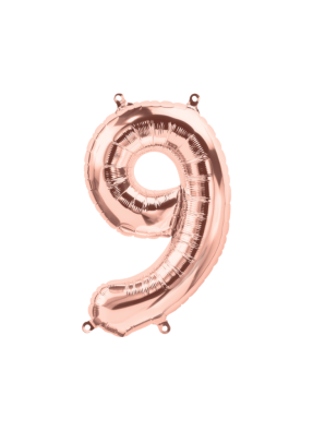 Number 9 Foil Balloon Rose Gold 16 inch pack of 1