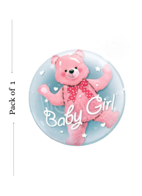 Teddy baby girl foil balloon Pink 24 inch pack of 1