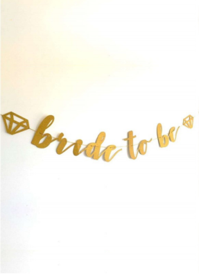 Bride To Be Cursive Banner Gold pack of 1