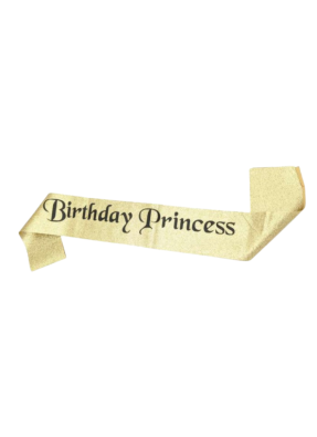 Golden Glitter Sash Birthday Princess pack of 1