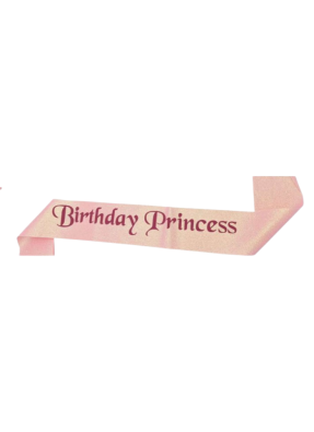 Pink Glitter Sash Birthday Princess pack of 1
