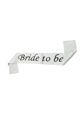 Silver Glitter Sash Bride To Be pack of 1