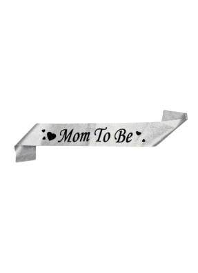 Silver Glitter Sash Mom To Be pack of 1